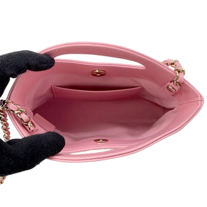 CHANEL CHANEL31 Chain Shoulder Bag Size Mini Shiny Calf Leather Pink