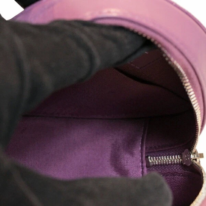 Chanel Matelasse Round Chain Shoulder Bag Lambskin Purple