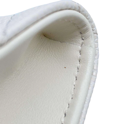 CHANEL L-shaped Zip Coin Purse Calfskin White
