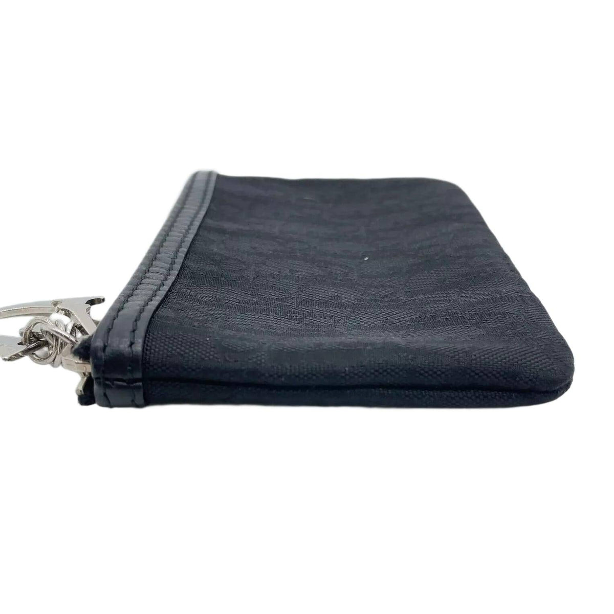 Christian Dior Trotter Nylon Black Logo Charm Coin Case
