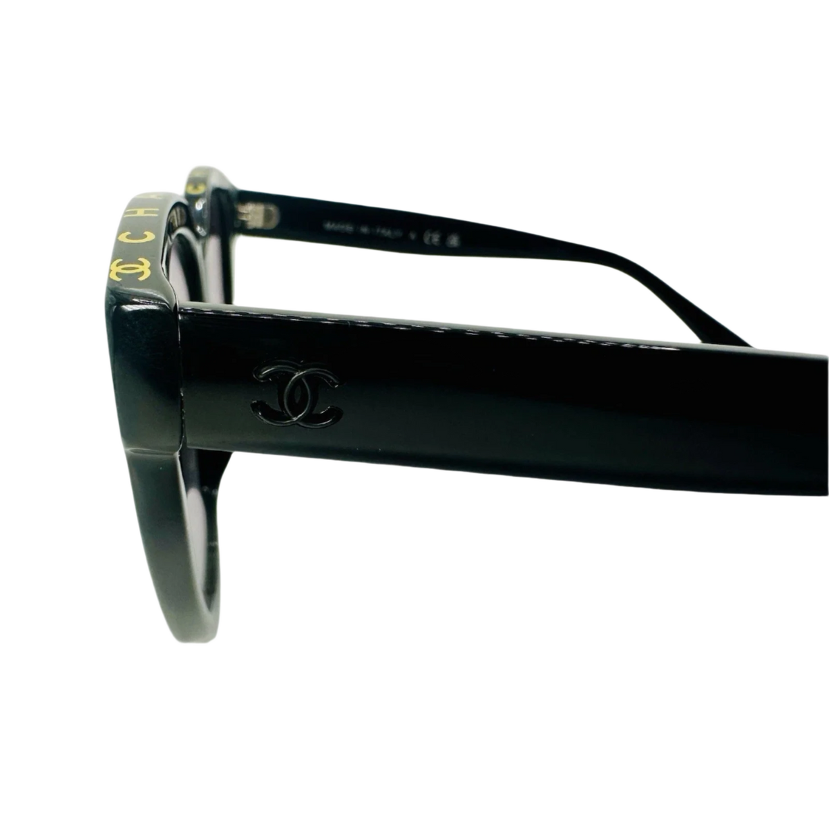 CHANEL Sunglasses 5414-A C. 1712/S6 Black w/ Gold CHANEL Logo