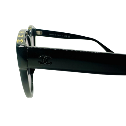 CHANEL Sunglasses 5414-A C. 1712/S6 Black w/ Gold CHANEL Logo