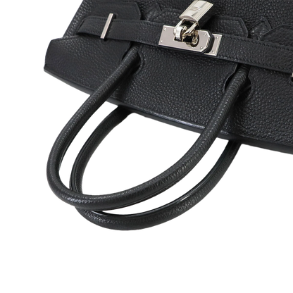 HERMES Birkin 30 Hand Bag Togo Leather Black Purse