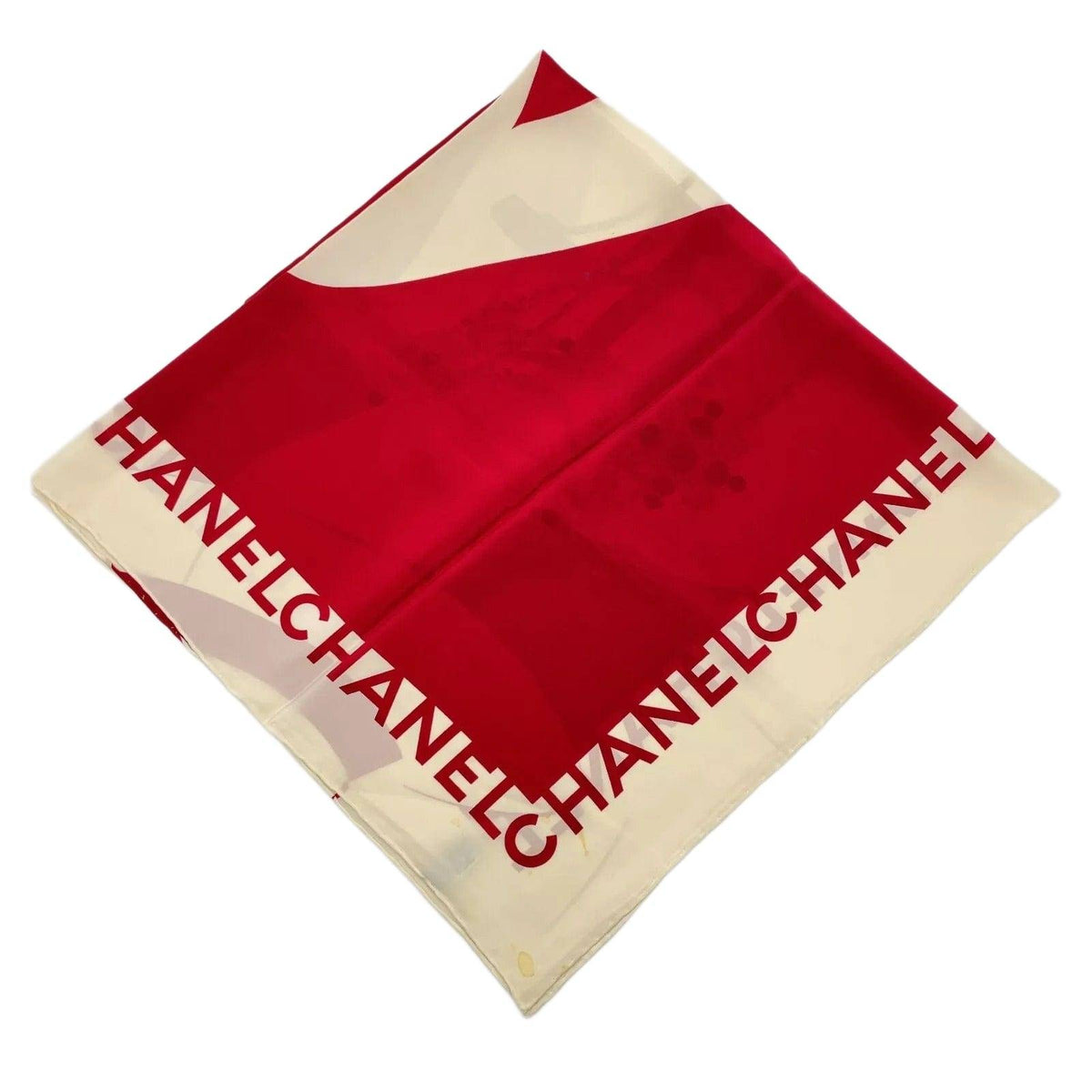CHANEL Mademoiselle silhouette Silk Scarf W/Paper Case