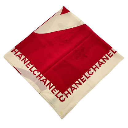 CHANEL Mademoiselle silhouette Silk Scarf W/Paper Case