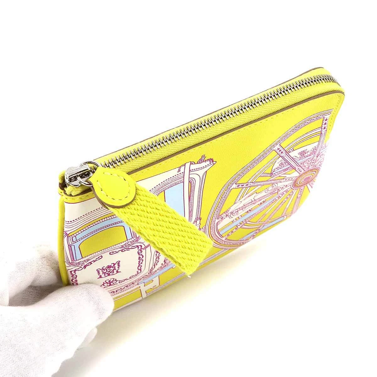 HERMES Carres Pocket Mini Pouch Swift Lime