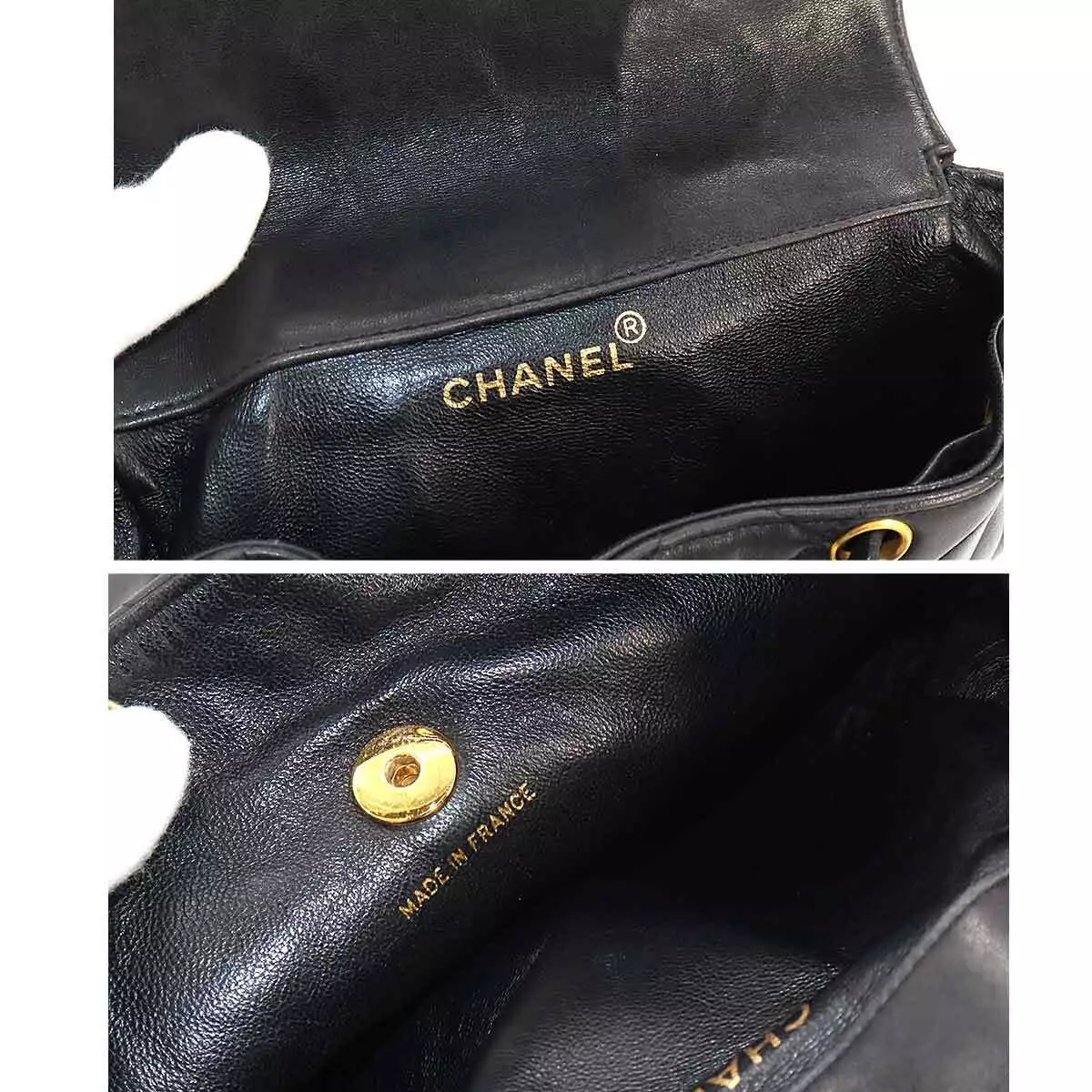 CHANEL Matelasse Chain Backpack Leather Black duma Purse Vintage