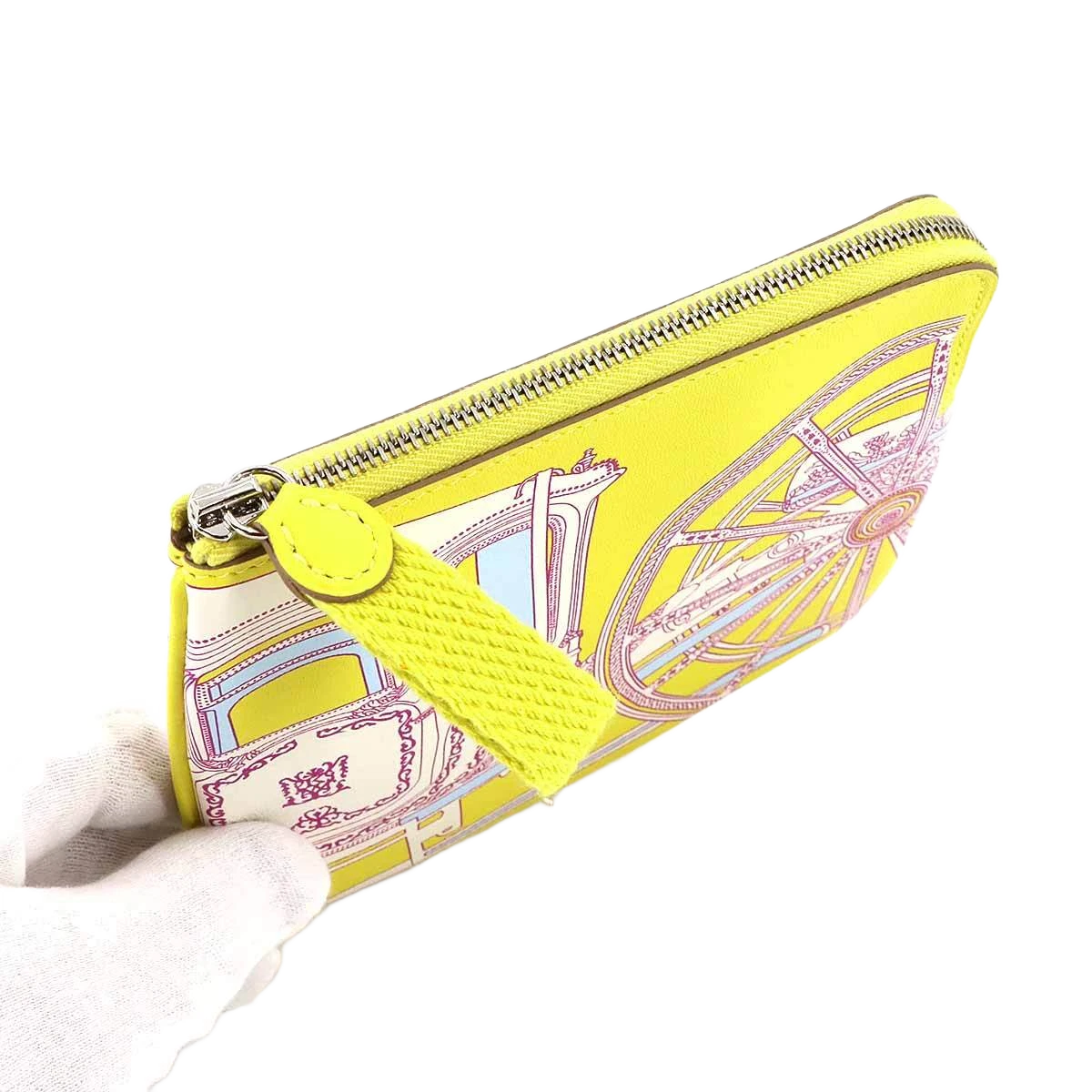HERMES Carres Pocket Mini Pouch Swift Lime