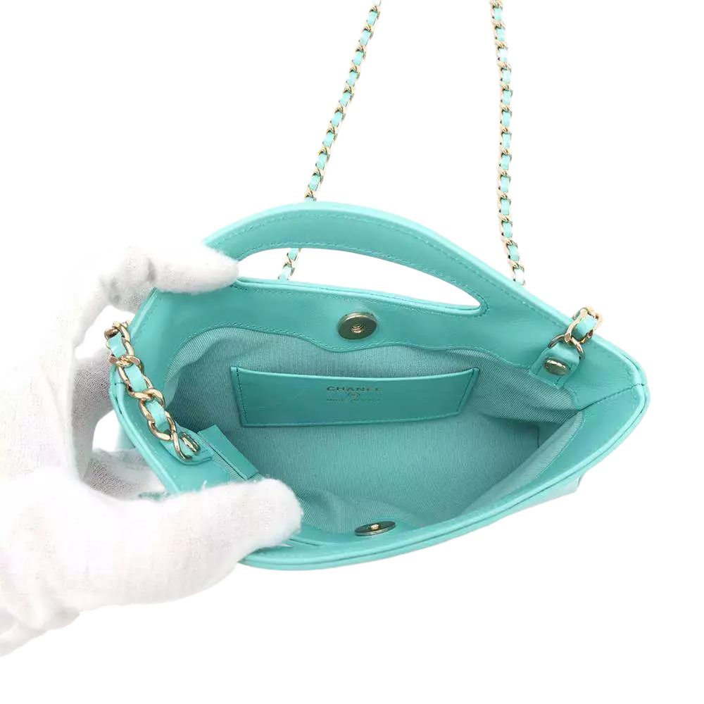 CHANEL CHANEL31 Mini Shopping Bag Calf Leather Turquise Blue