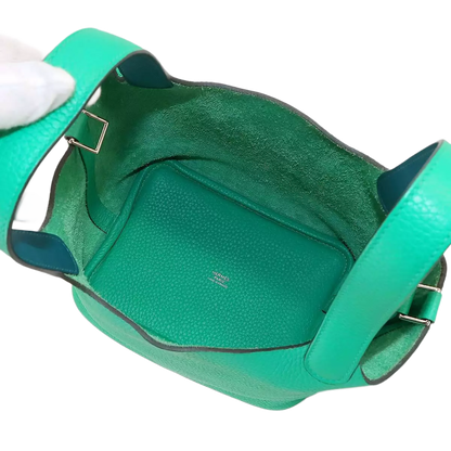 HERMES Picotin Lock Eclat PM Hand Bag Taurillon Clemence Menthe