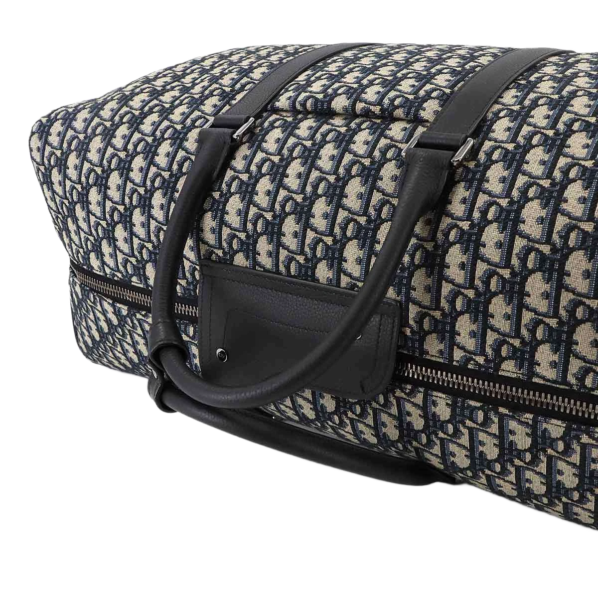 Christian Dior Oblique Lingot 50 Boston Shoulder Bag Canvas Leather