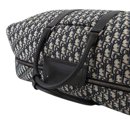 Christian Dior Oblique Lingot 50 Boston Shoulder Bag Canvas Leather