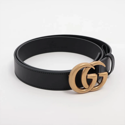 Gucci GG Marmont Belt 85 GP & Leather Black
