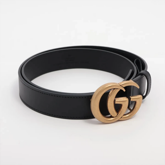 Gucci GG Marmont Belt 85 GP & Leather Black