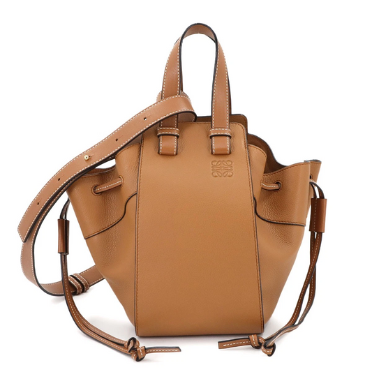 LOEWE Hammock Drawstring Small Hand Shoulder Bag Leather Brown Purse