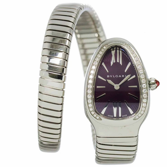 BVLGARI Serpenti SP35S Quartz Purple Dial Ladies Watch