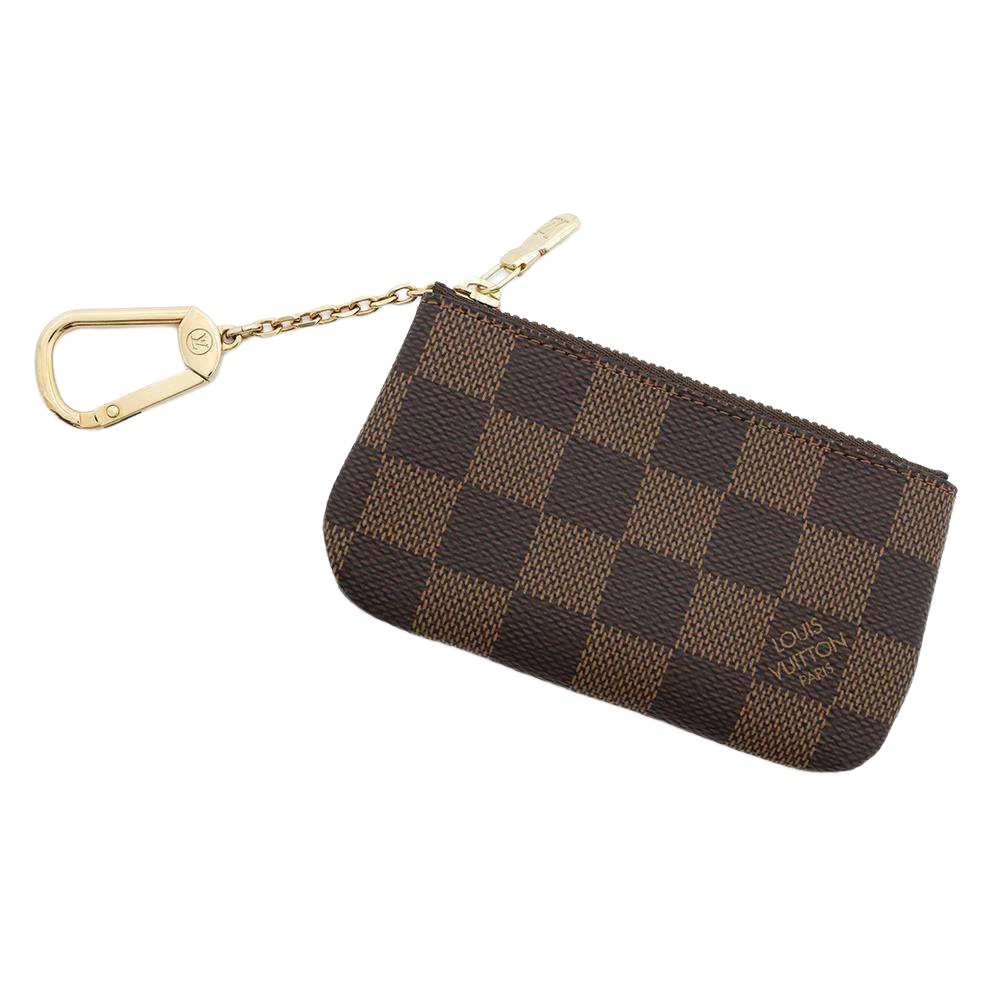 LOUIS VUITTON Pochette Cles Damier Ebene Canvas Brown