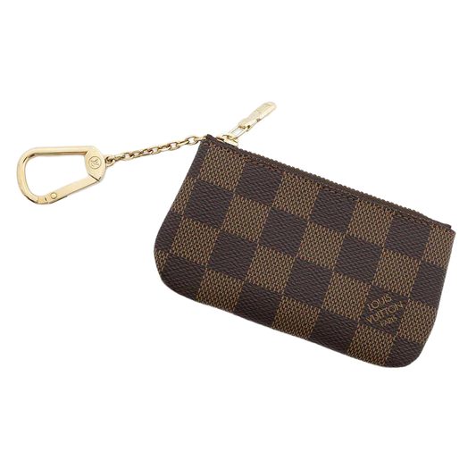 LOUIS VUITTON Pochette Cles Damier Ebene Canvas Brown