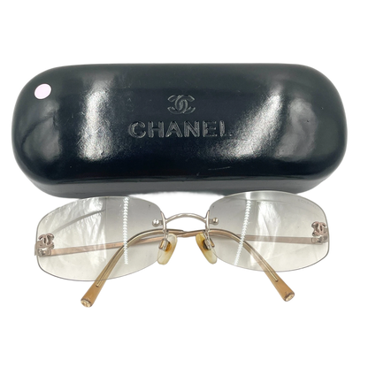 CHANEL Silver Sunglasses 57mm