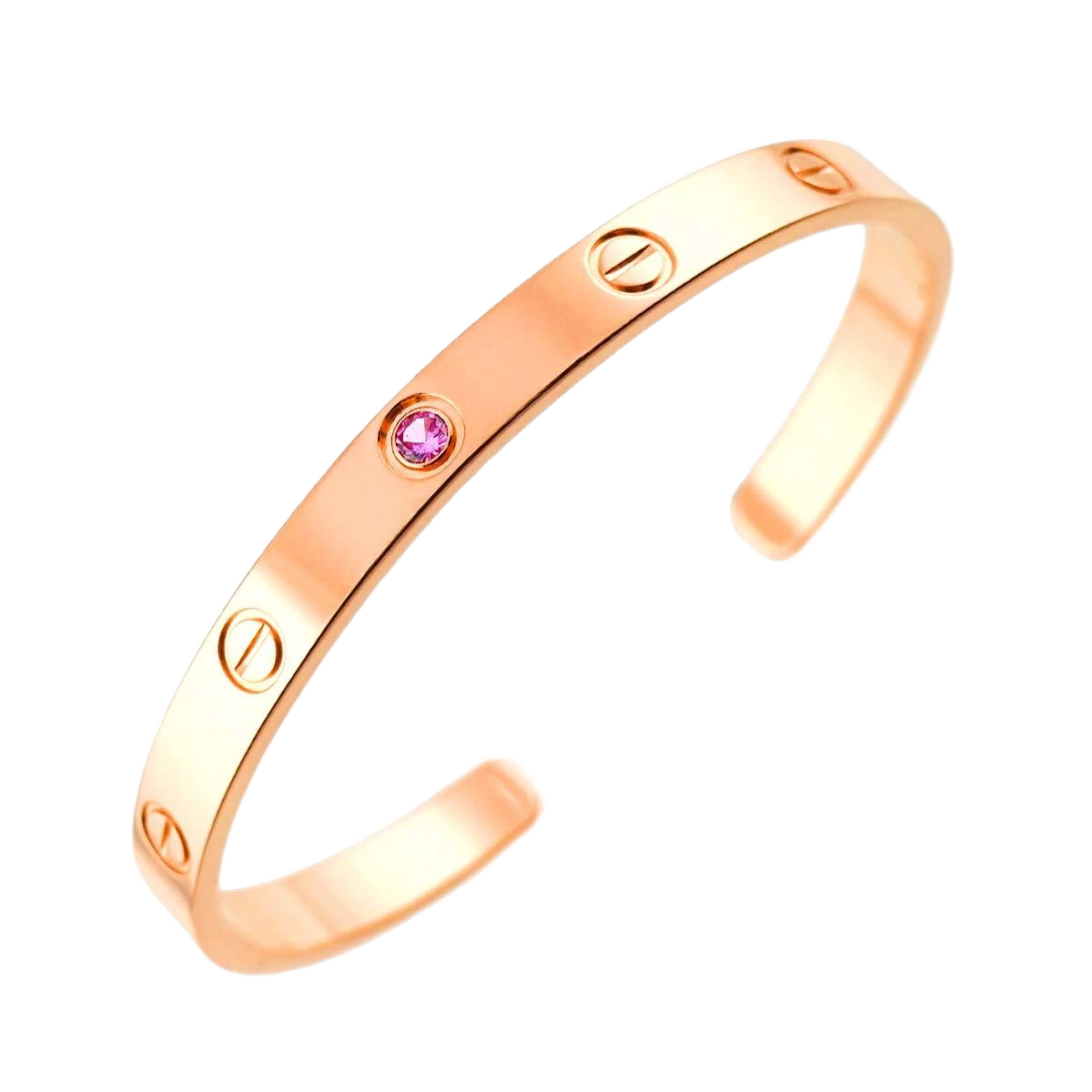 Cartier Love Bracelet Open Sapphire 18K Pink Gold 750 Size 18
