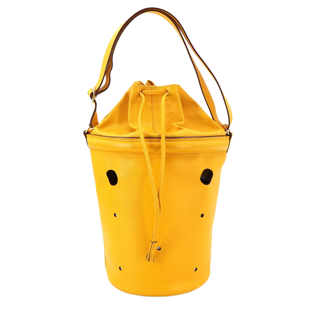 HERMES Mangeoire MM Hand Shoulder Bag Epsom Jaune Purse