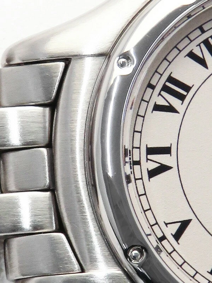 Cartier PANTHERE Cougar SM Quartz Watch Women White Steel Used 3M Warranty