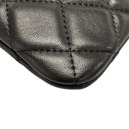 CHANEL Matelasse Black Lambskin Clutch Bag with Gold Hardware