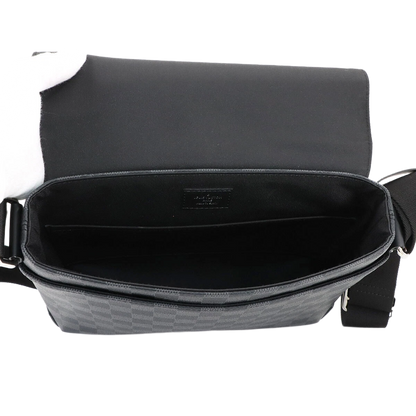 LOUIS VUITTON Damier Graphite District PM NV2 Shoulder Bag Black N40349