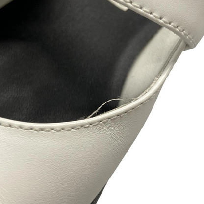 CHANEL White Black Leather Patent Leather Women's Pumps