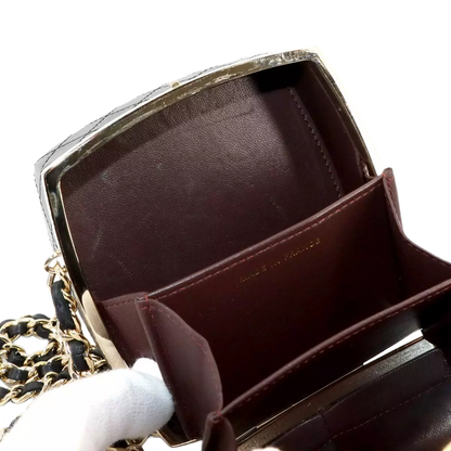 CHANEL Matelasse Chain Clutch Shoulder Bag Leather Black