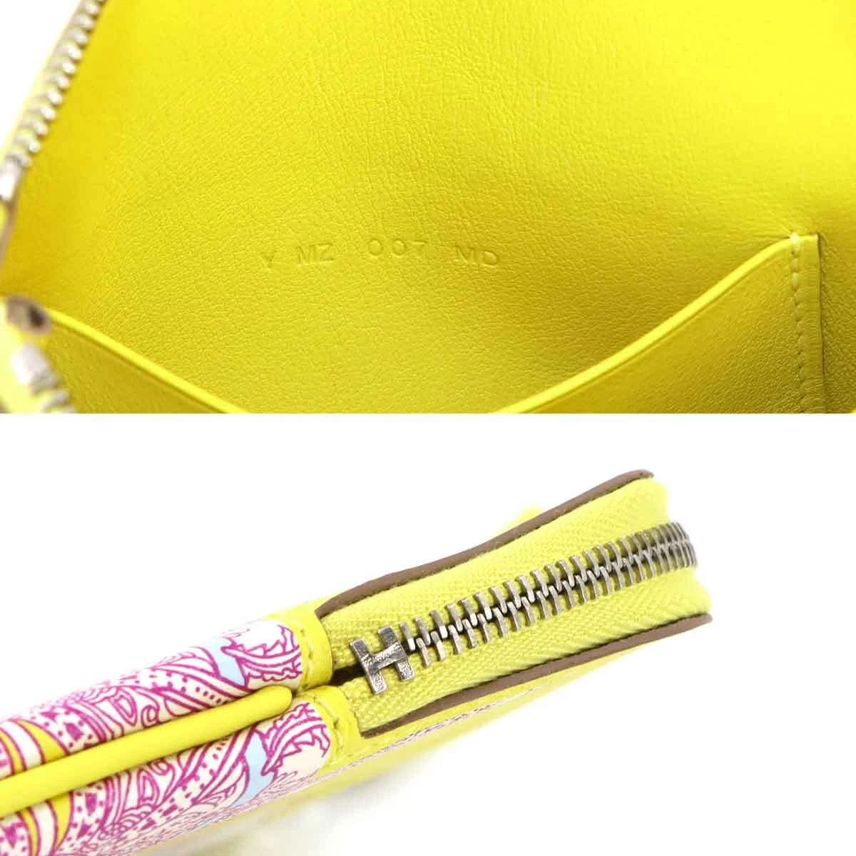 HERMES Carres Pocket Mini Pouch Swift Lime