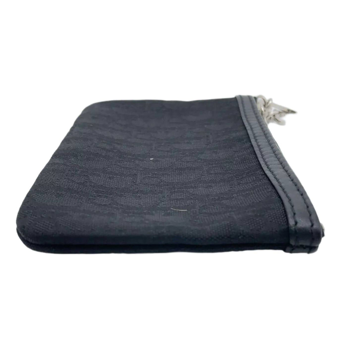 Christian Dior Trotter Nylon Black Logo Charm Coin Case