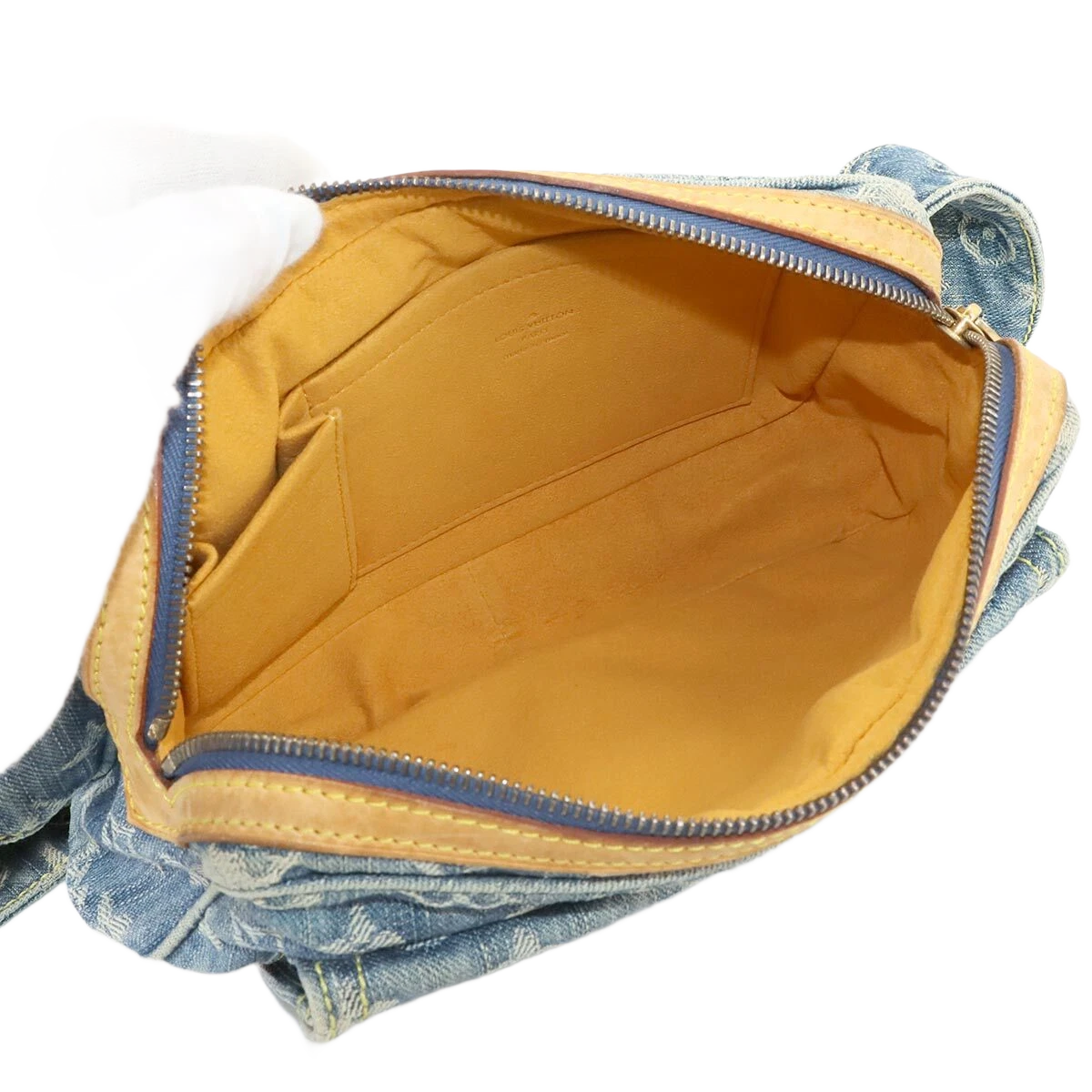 LOUIS VUITTON Monogram Denim Bum Bag Waist Pouch Canvas Blue