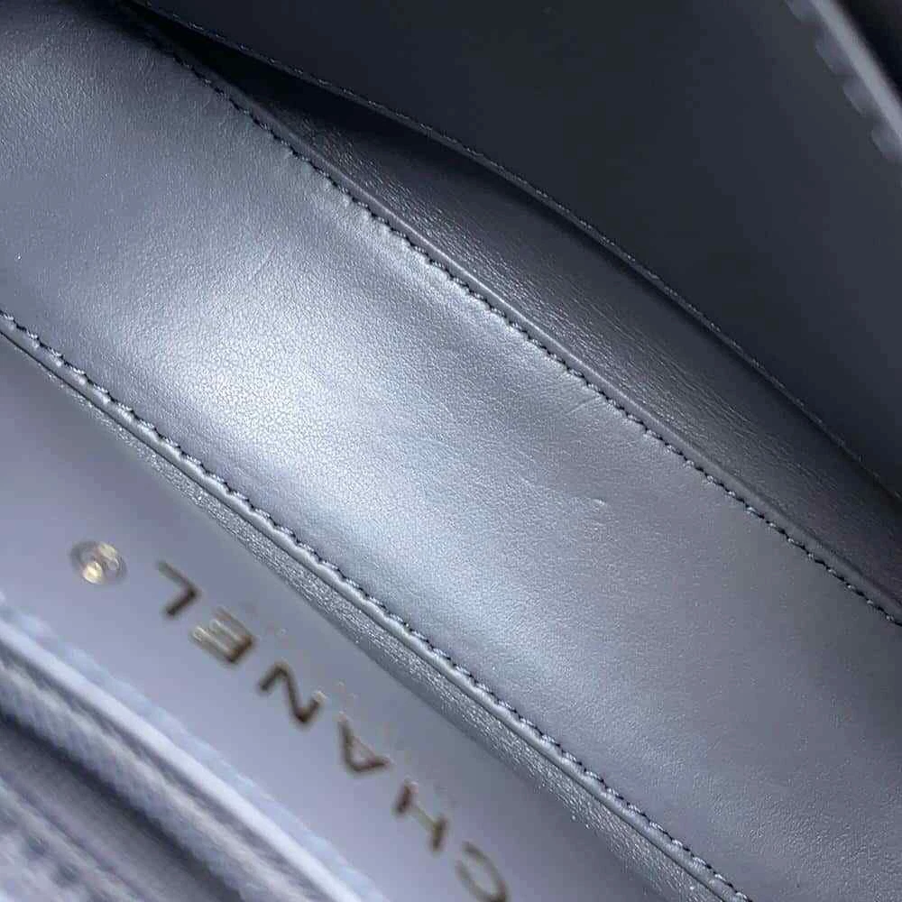 CHANEL Mini Shopping Bag Size Mini Calf Leather Gray