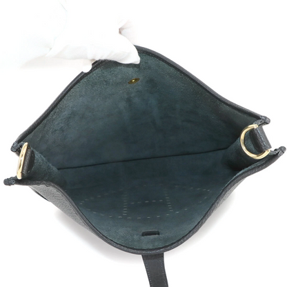 HERMES Evelyne GM Shoulder Bag Fjord Leather Black Purse