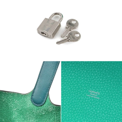 HERMES Picotin Lock Eclat PM Hand Bag Taurillon Clemence Menthe