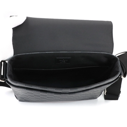 LOUIS VUITTON Damier Graphite District PM NV2 Shoulder Bag Black N40349