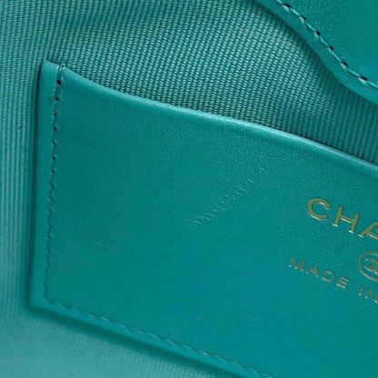 CHANEL CHANEL31 Mini Shopping Bag Calf Leather Turquise Blue