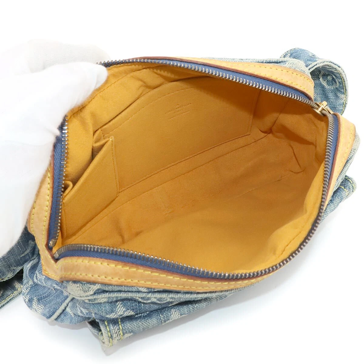 LOUIS VUITTON Monogram Denim Bum Bag Waist Pouch Canvas Blue