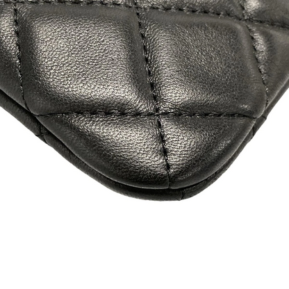 CHANEL Matelasse Black Lambskin Clutch Bag Gold Hardware