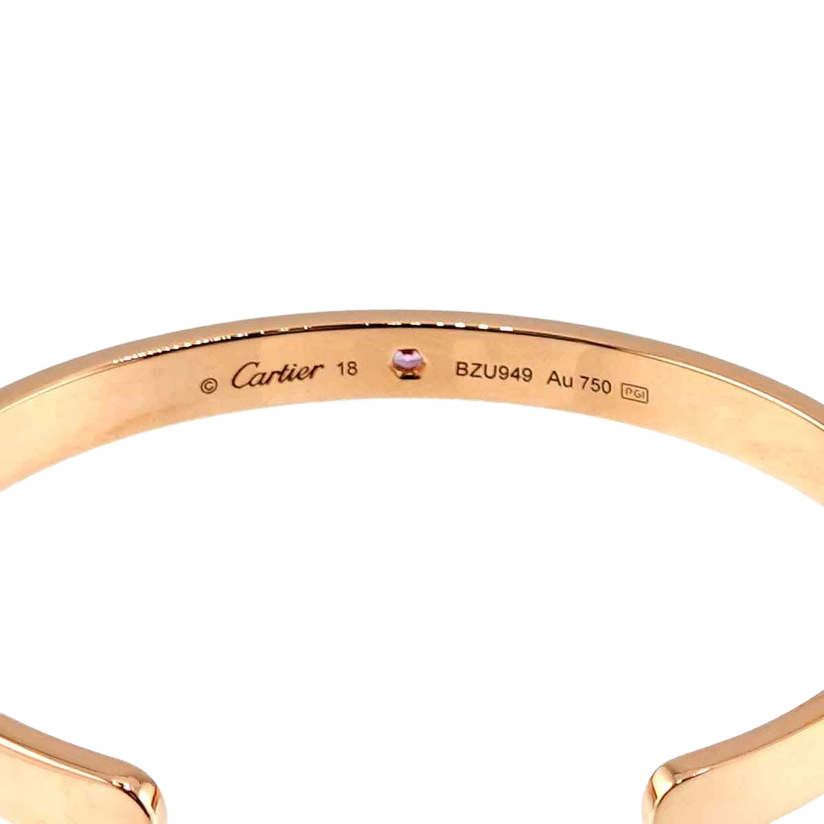 Cartier Love Bracelet Open Sapphire 18K Pink Gold 750 Size 18