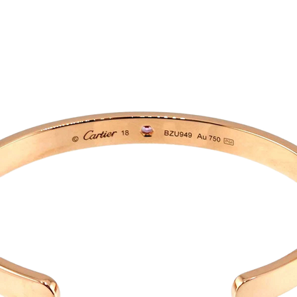 Cartier Love Bracelet Open Sapphire 18K Pink Gold 750 Size 18