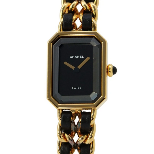 CHANEL Premiere Gold Plated Leather Black Dial