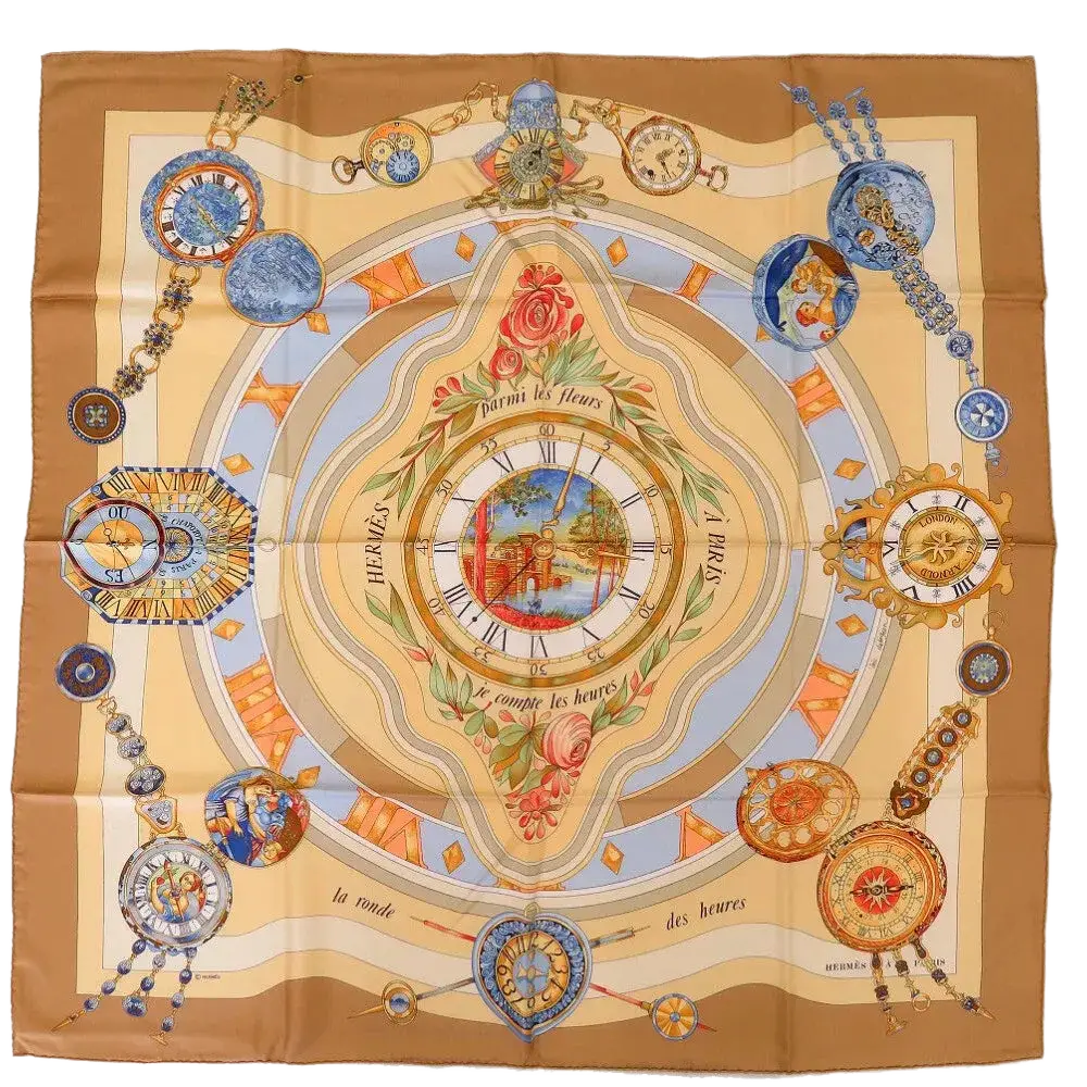 HERMES Carre90 "The Ronde of Time" Scarf
