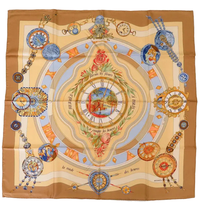 HERMES Carre90 "The Ronde of Time" Scarf