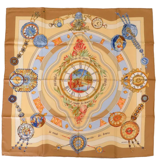 HERMES Carre90 "The Ronde of Time" Scarf