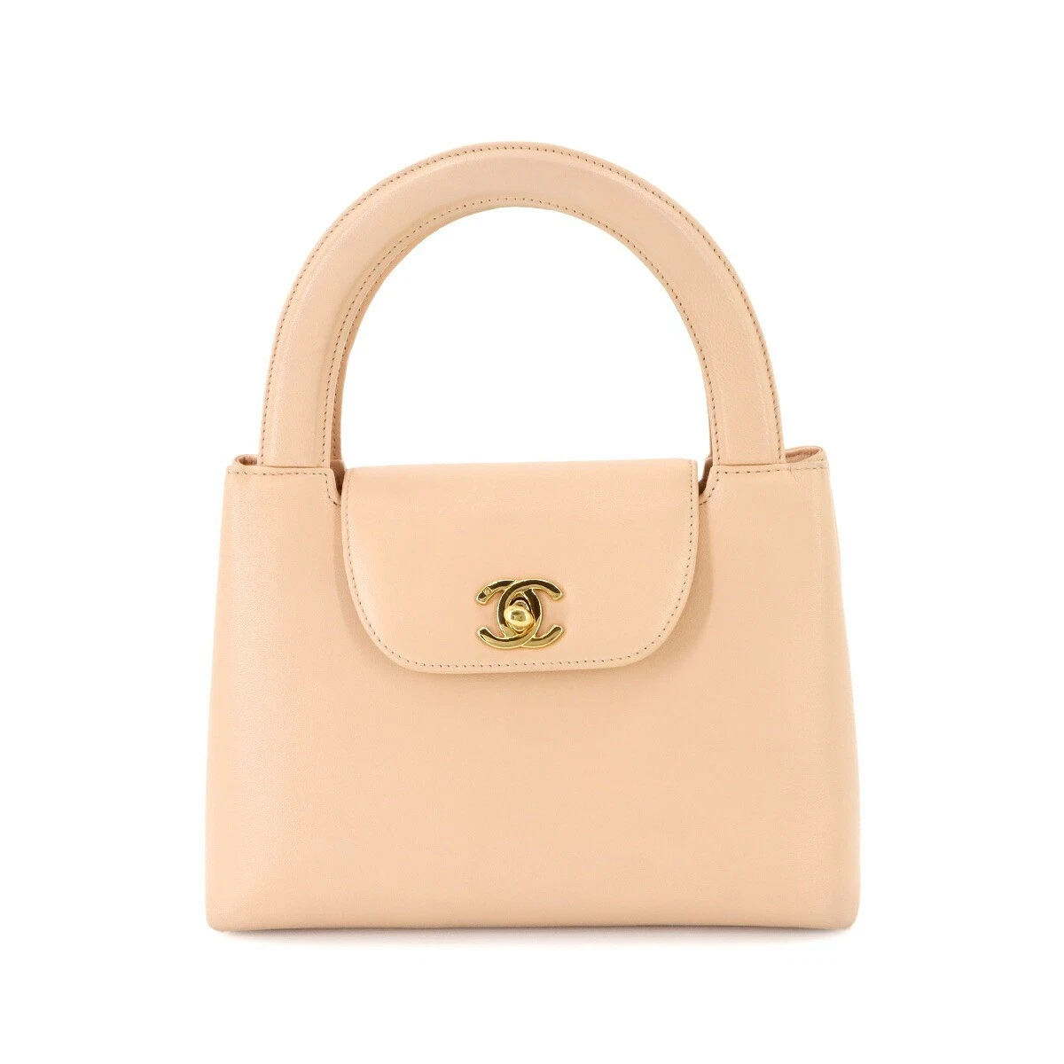 Chanel Vintage Handbag in Beige Leather
