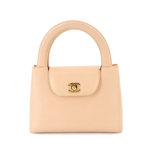Chanel Vintage Handbag in Beige Leather