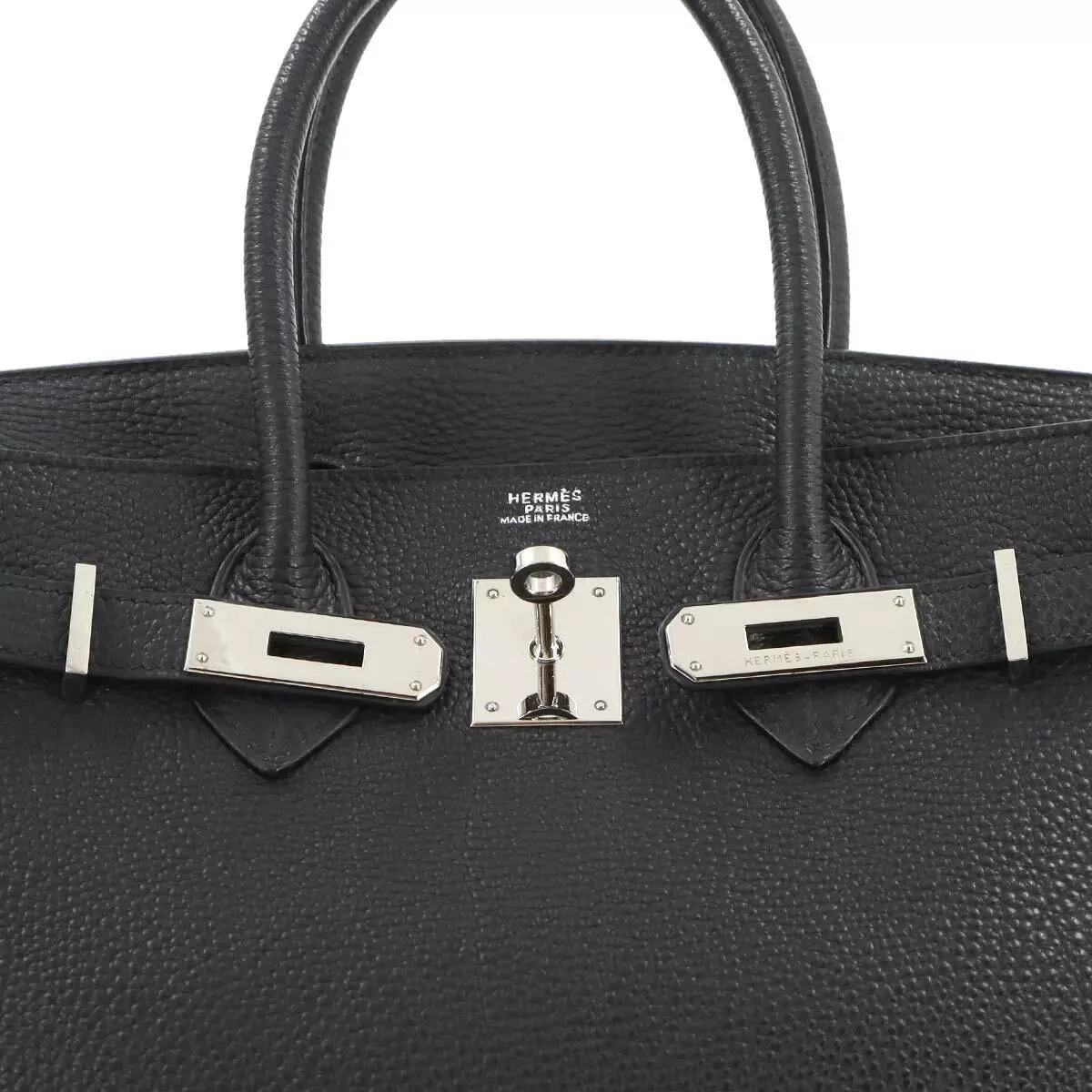HERMES Birkin 30 Hand Bag Togo Leather Black Purse