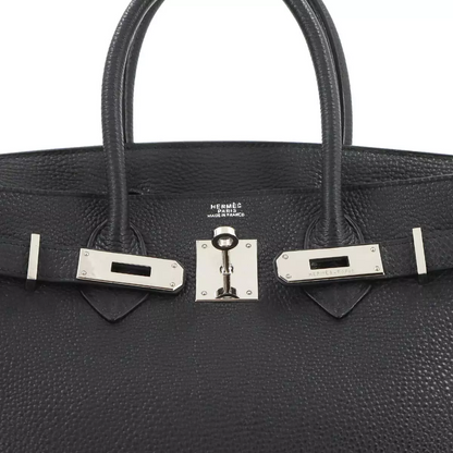 HERMES Birkin 30 Hand Bag Togo Leather Black Purse